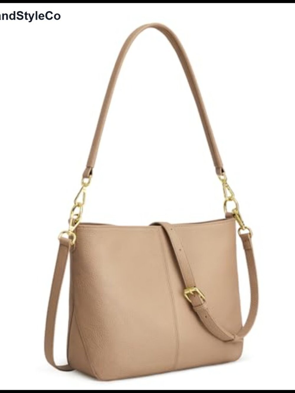Kattee Top Grain Pebbled Cowhide Leather Crossbody Purse Hobo Bag 2 Straps
